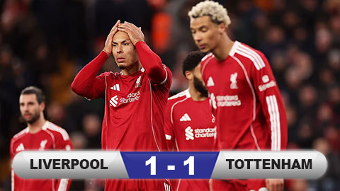  Kết quả Liverpool 1-1 Tottenham: Thất vọng The Kop