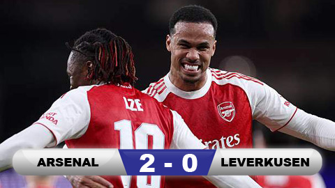  Kết quả Arsenal 2-0 Leverkusen (tổng tỷ số 3-1): Pháo thủ xuất sắc đi tiếp