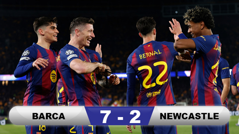  Kết quả Barca 7-2 Newcastle (tổng tỷ số 8-3): Màn thảm sát kinh hoàng