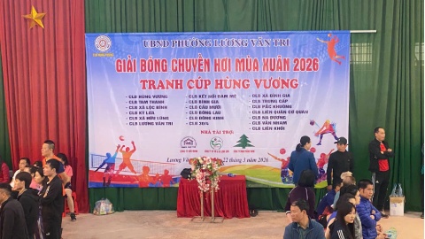  19 CLB tranh tài sôi nổi tại Giải Bóng chuyền hơi mùa xuân 2026 ở Lạng Sơn