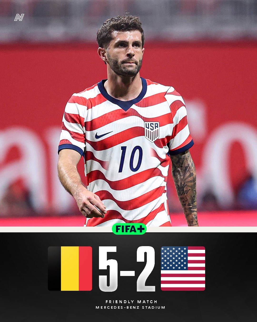 Mỹ bại trận 2-5 trước Bỉ - Ảnh: @NextMexOficial