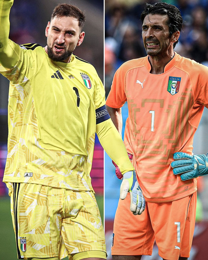 Tại World Cup 2014, Buffon vẫn là thủ thành số 1 của Italia còn Donnarumma mới chỉ 15 tuổi. Ảnh - Twitter