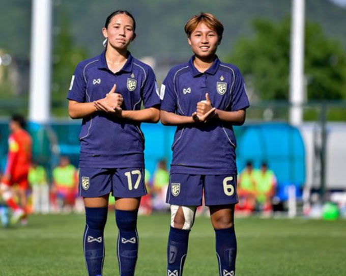U17 nữ Thái Lan có trận đấu nhọc nhằn trước U17 nữ Myanamr. Ảnh: AFC