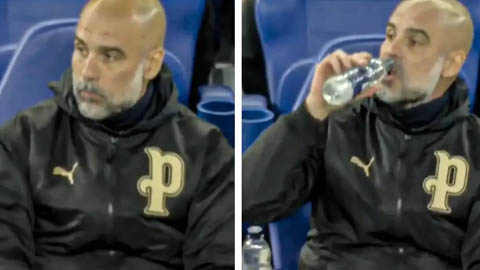 Khoảnh khắc Pep Guardiola uống nước gây bão mạng xã hội