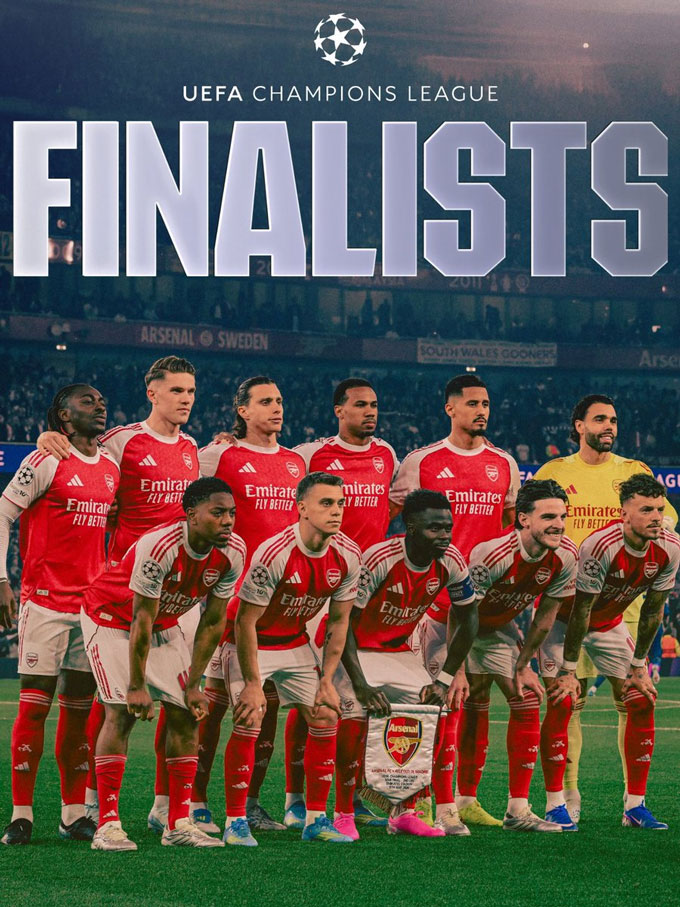 Arsenal chính thức vào chung kết Champions League 2025/26 - Ảnh: Twitter Arsenal