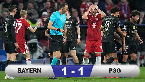  Kết quả Bayern 1-1 PSG (tổng tỷ số 5-6): PSG giành vé vào chung kết