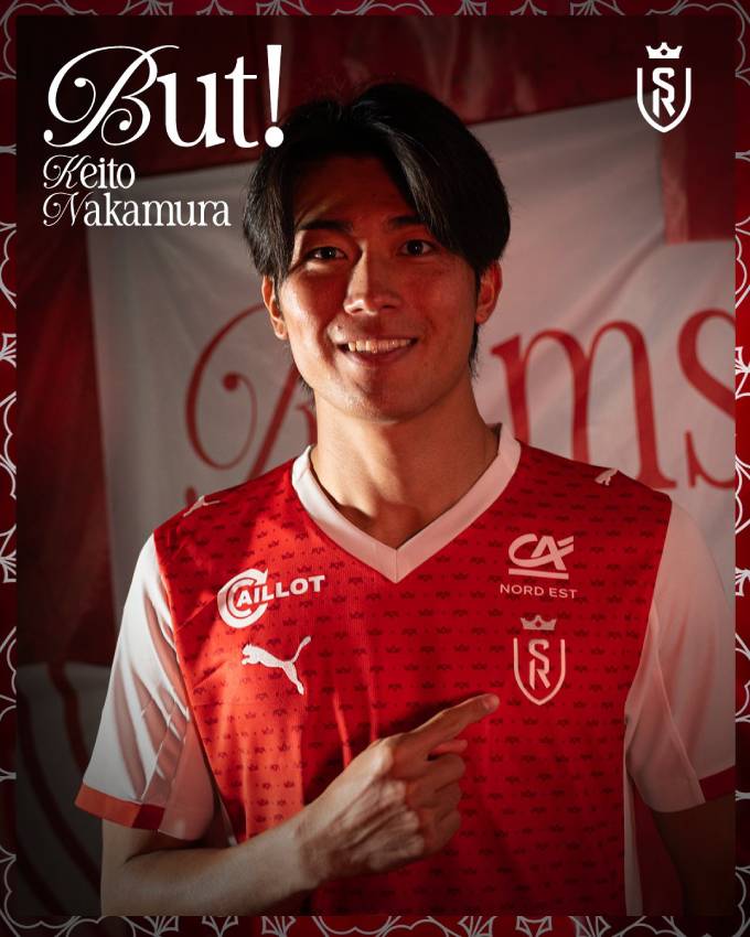 Keito Nakamura ghi 4 trong 5 bàn cho Reims