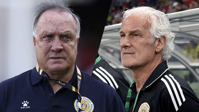Fred Rutten (phải) phải rút lui để nhường ghế cho Advocaat - Ảnh: @vandaaginside