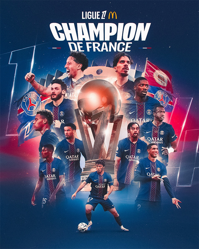 PSG đã chính thức vô địch Ligue 1, bỏ xa Lens tới 9 điểm khi giải đấu chỉ còn 1 vòng