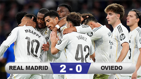 Kết quả Real Madrid 2-0 Oviedo: Không có bất ngờ