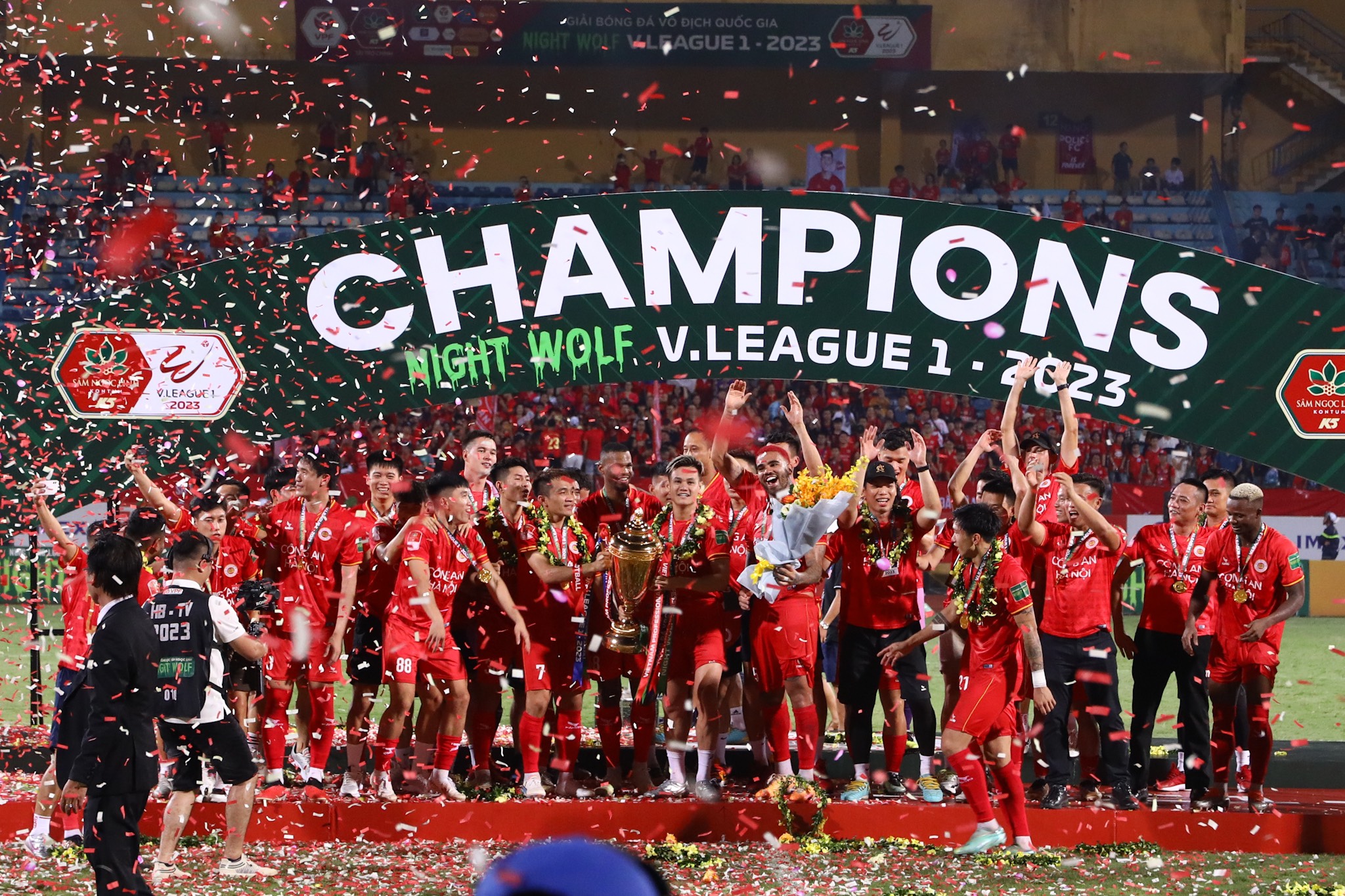 CLB Công an Hà Nội vô địch V.League 2023 - Ảnh: Đức Cường