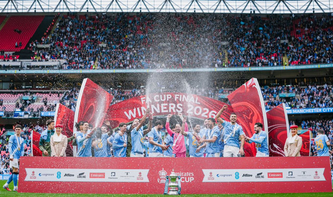 Man City đánh bại Chelsea để vô địch FA Cup 2025/26 - Ảnh: @ManCity