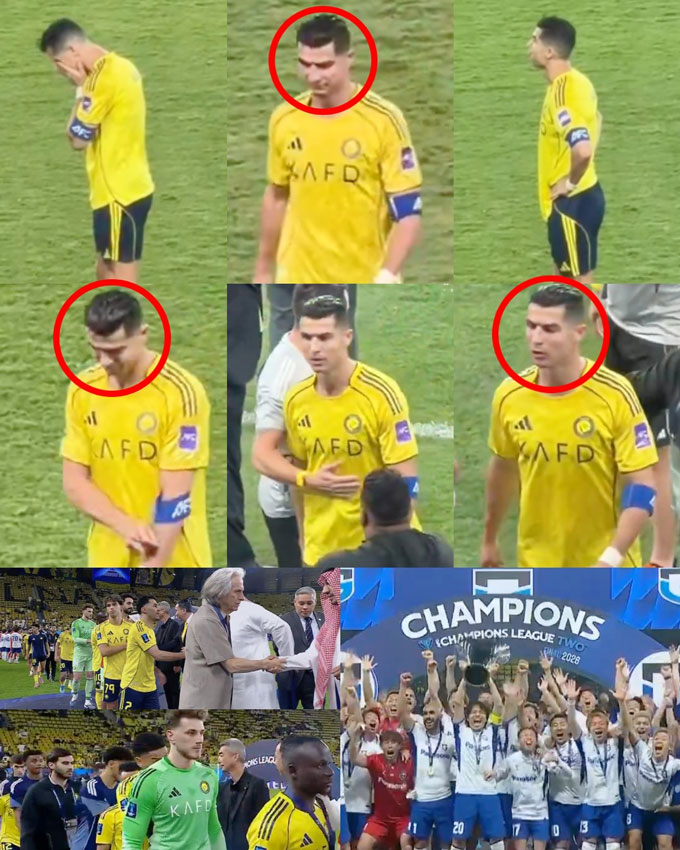 Ronaldo rời sân khi trọng T còn chưa thổi còi và không thèm nhận huy chương - Ảnh: @InvictosSomos