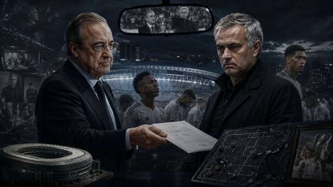 Florentino Perez có sai lầm khi bổ nhiệm lại Jose Mourinho? (ảnh do AI tạo)