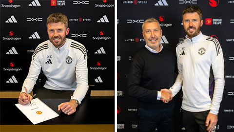 MU bổ nhiệm Carrick làm HLV trưởng