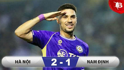 Hà Nội 2-1 Nam Định: Hoàng Hên tỏa sáng đưa Hà Nội vào Top 3