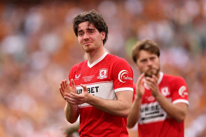 Hayden Hackney thất vọng sau khi Middlesbrough để thua Hull City trong trận chung kết play-off Championship - Ảnh: MEN