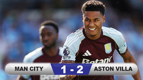 Kết quả Man City 1-2 Aston Villa: Trái đắng ngày chia tay Guardiola