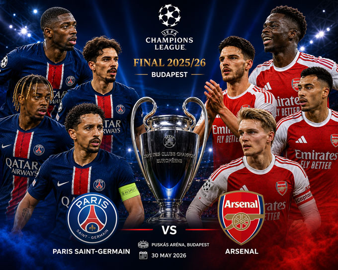 PSG sẽ đối đầu với Arsenal ở chung kết Champions League 2025/26