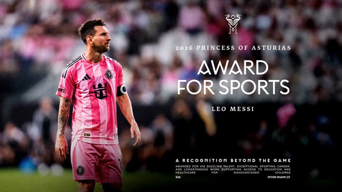 Messi là cầu thủ bóng đá đầu tiên trong lịch sử đoạt giải thưởng Princess of Asturias