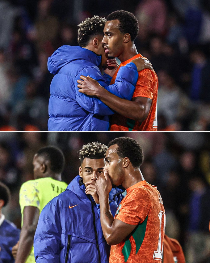 Anh em nhà Doue ôm nhau sau trận đấu - Ảnh: ESPN