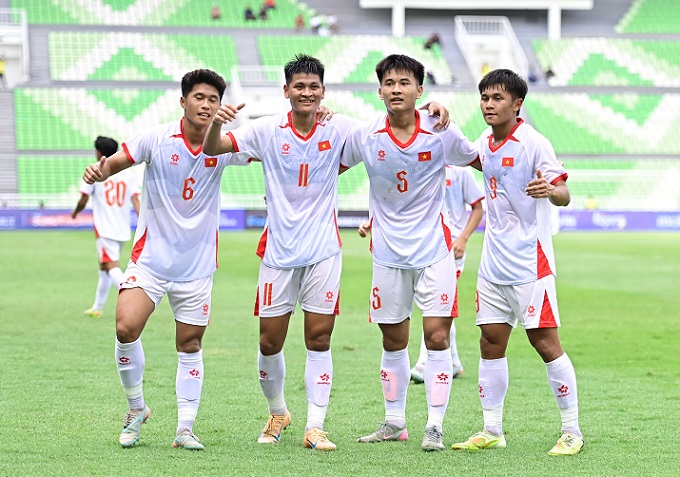 Niềm vui chiến thắng của U19 Việt Nam trong trận gặp U19 Myanmar. Nguồn ảnh: AFF