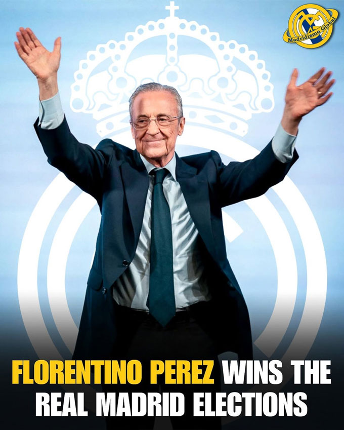 Perez tái đắc cử chức chủ tịch Real Madrid - Ảnh: Madridismo Global Replay