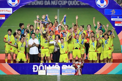 CLB nữ TP.HCM I vừa giành chức vô địch Cúp QG nữ 2026. Ảnh: Phan Tùng 
