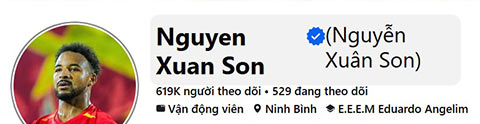 Trang cá nhân của Xuân Son đổi tên sang tiếng Việt