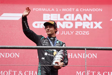 Kimi Antonelli thắng chặng Belgian Grand Prix 2026