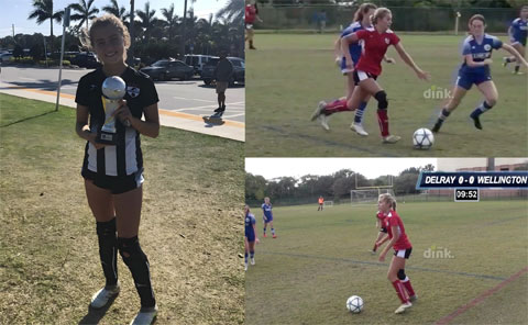 Anna Leigh Water trong màu áo của U15 AC Delray Rush