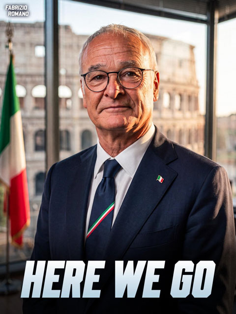 Ranieri được bổ nhiệm làm GĐKT của ĐT Italia - Ảnh: Fabrizio Romano