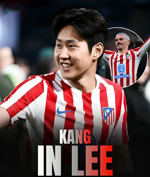 Lee Kang-in là người kế thừa áo số 7 cũng như vai trò trong lối chơi của Atletico mà Griezmann để lại - Ảnh: Ảnh: atletiextra