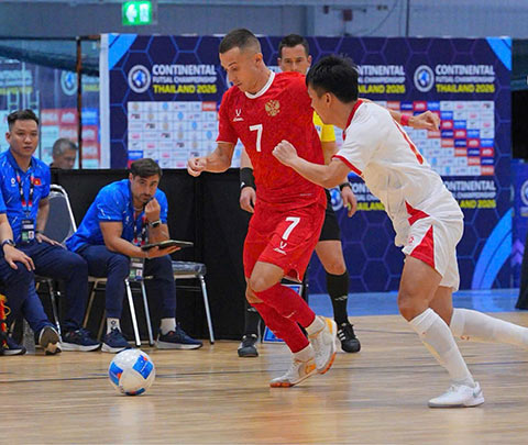 ĐT futsal Việt Nam xuất sắc cầm hòa Nga với tỉ số 2-2