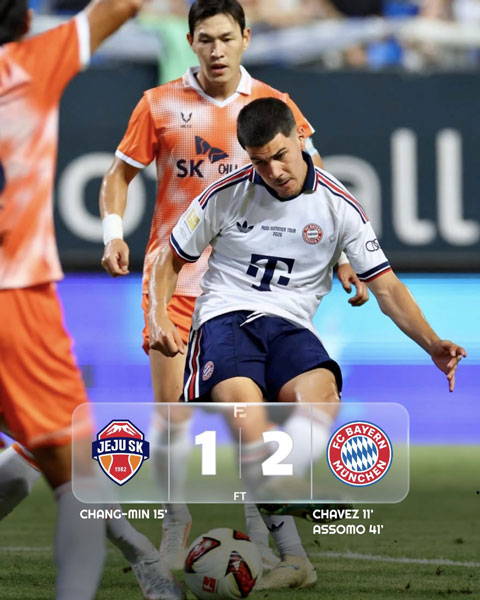 Bayern đánh bại Jeju với tỷ số 2-1 - Ảnh: @ProFoot_HQ