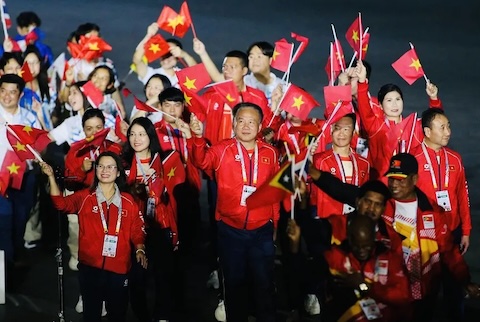 Đoàn thể thao Việt Nam tại một kỳ đại hội. Ảnh: Quốc An