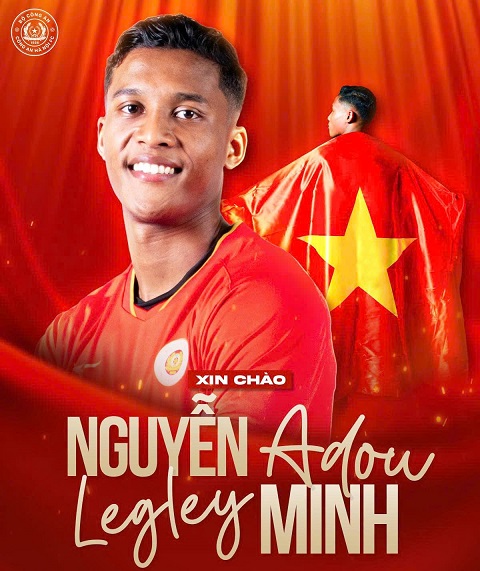 CLB CAHN giới thiệu Adou Minh là nội binh. Ảnh: CAHN