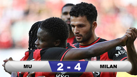  Kết quả MU 2-4 Milan: Amorim 'đòi nợ' thành công trước Quỷ đỏ