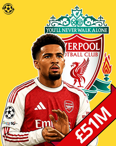 Liverpool nhắm mua Nwaneri của Arsenal - Ảnh: @DeadlineDayLive