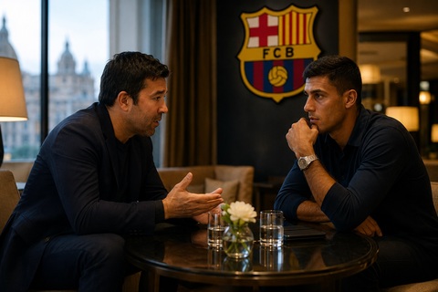 GĐTT Deco thừa nhận Rodri không nằm trong kế hoạch ban đầu của Barca. Ảnh: Dosis Futbolera