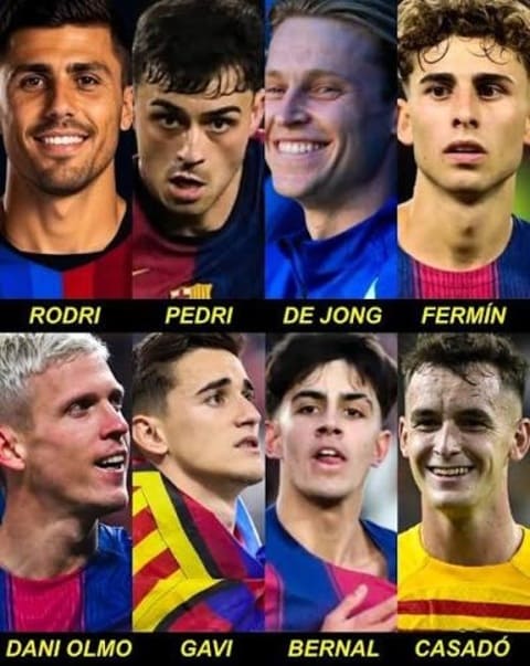 Barca đang có 8 cái tên cho 3 vị trí ở hàng tiền vệ. Ảnh: Facebook