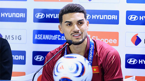 Hoàng Hên hứa ghi 2 bàn vào lưới Thái Lan ở chung kết lượt đi AFF Cup 2026 - Ảnh: Đức Cường