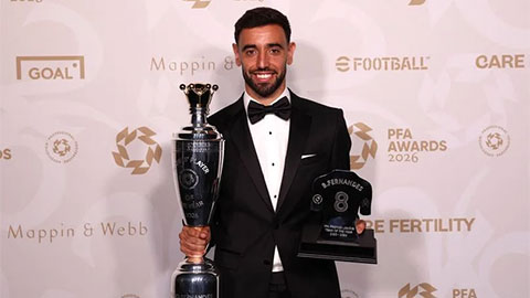 Bruno Fernandes giành giải Cầu thủ xuất sắc nhất năm của PFA