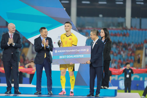 Lê Giang nhận danh hiệu Thủ môn xuất sắc nhất sau những màn trình diễn tuyệt vời
