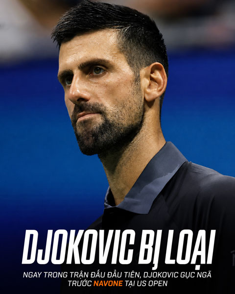 Djokovic có lần đầu tiên trong sự nghiệp thua ở trận mở màn US Open - Ảnh: @ESPNtenis