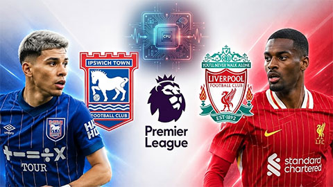  Siêu máy tính dự đoán kết quả Ipswich Town vs Liverpool tại Ngoại hạng Anh