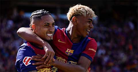 Raphinha và Yamal là 2 thành viên quan trọng bậc nhất của Barca