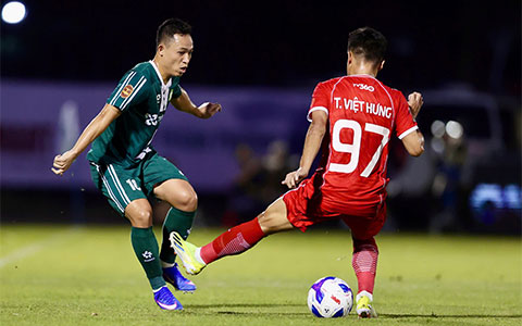 Đồng Nai không thể tạo ra bất ngờ trước Thể Công ở trận mở màn V.League 2026/27 - Ảnh: Quốc An