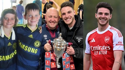 Declan Rice từng bị Chelsea từ chối tiếp nhận vào lò đào tạo trẻ