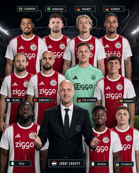 GĐKT Jordi Cruyff đã giúp Ajax thực hiện một cuộc thay máu với 11 gương mặt mới. Ảnh: Facebook